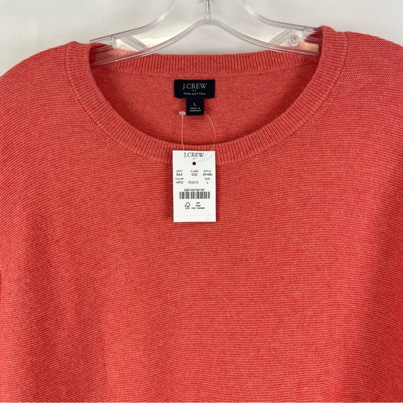 J.Crew 100% Cotton Crewneck Sweater Red Heather Long Sleeve Men’s Size Large NWT - Picture 8 of 13